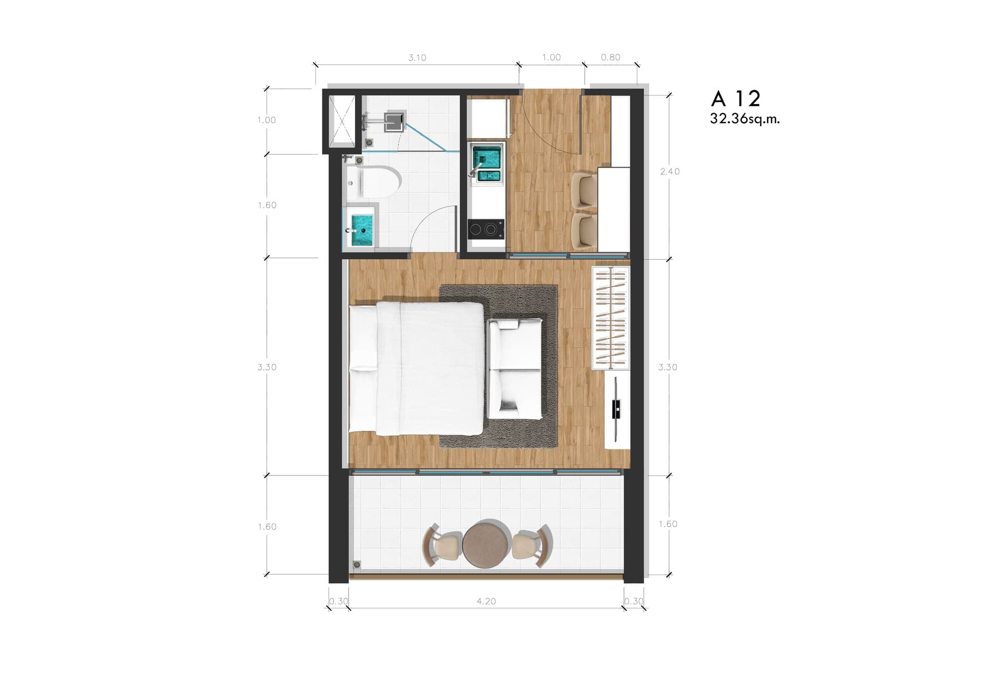 Proud Rawai — apartamento 512, 1 dormitorio, 32.36 m² 2